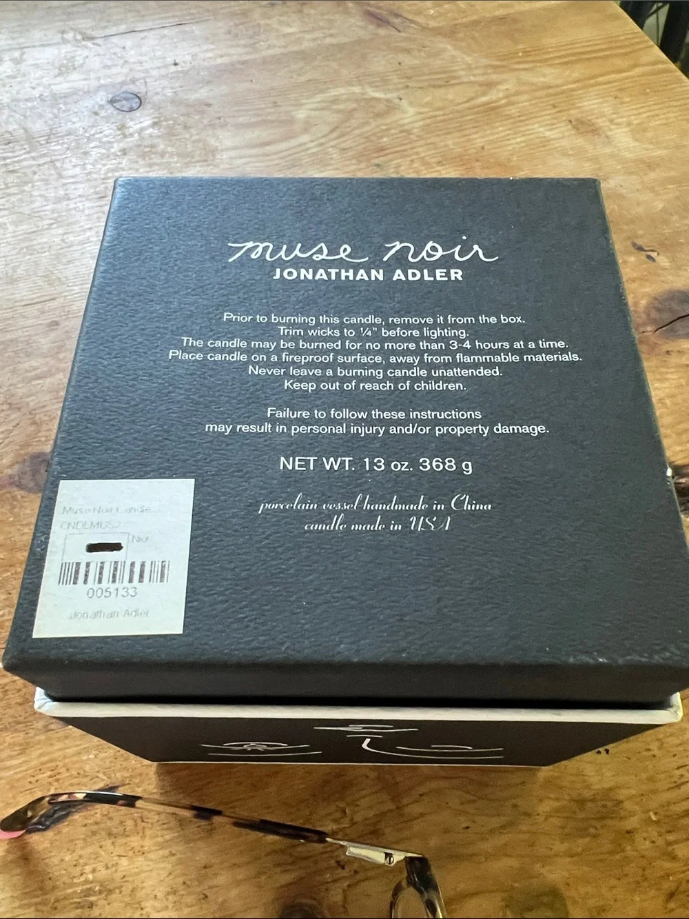 Jonathan Adler Muse Noir candle matte porcelain vessel in original box sampled